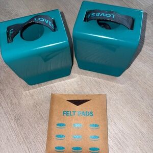 LoveSac | Sactionals U-Clamps in Teal Steel | Set of 2 with Felt Pads